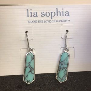EARRINGS,  TURQUOISE COLORED HOWLITE